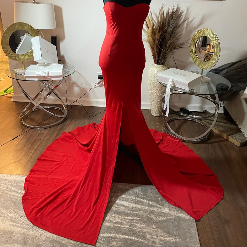 Red long dress